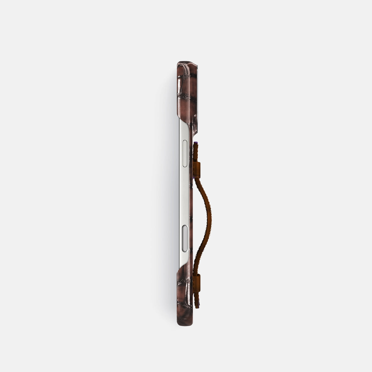 Handle Case For iPhone 17 Pro In Patina Alligator -3 | Havana-Brown-Steel