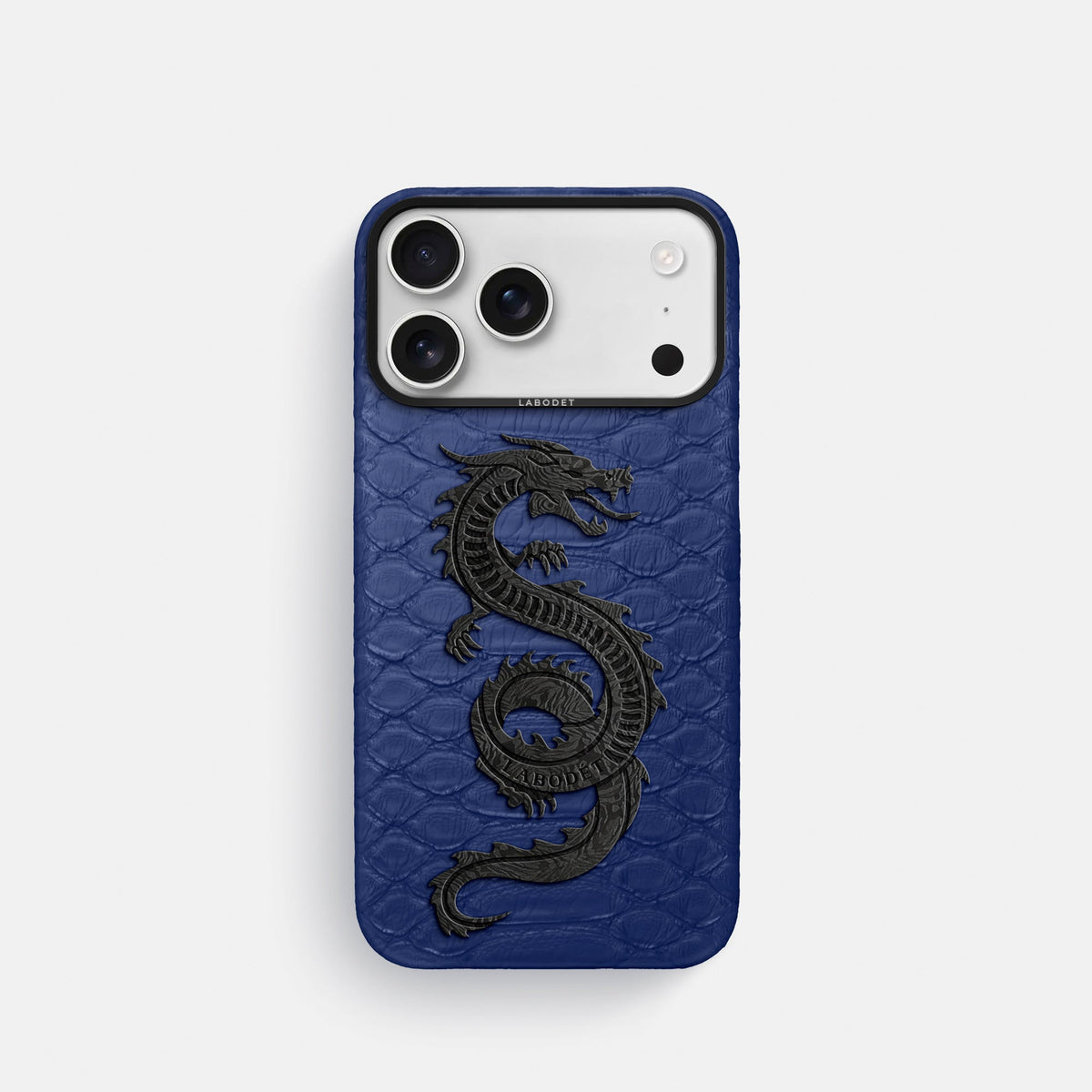 Classic Case With Carbon Dragon For iPhone 18 Pro In Python -1 | Royal-Blue-Black