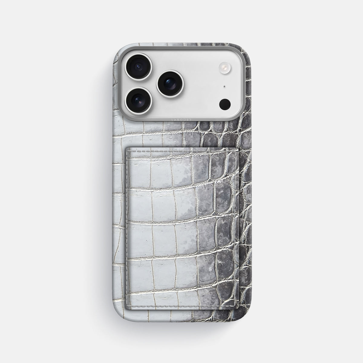 Bi-Fold Case For iPhone 17 Pro Max In Himalayan Crocodile -1 | Silver-Steel