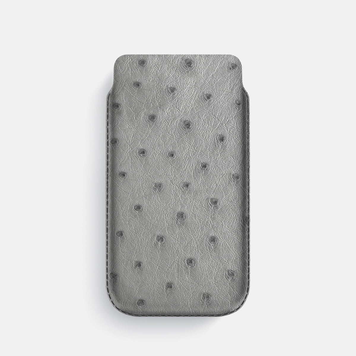 Pouch Case For iPhone 18 Pro In Ostrich -1 | Silver