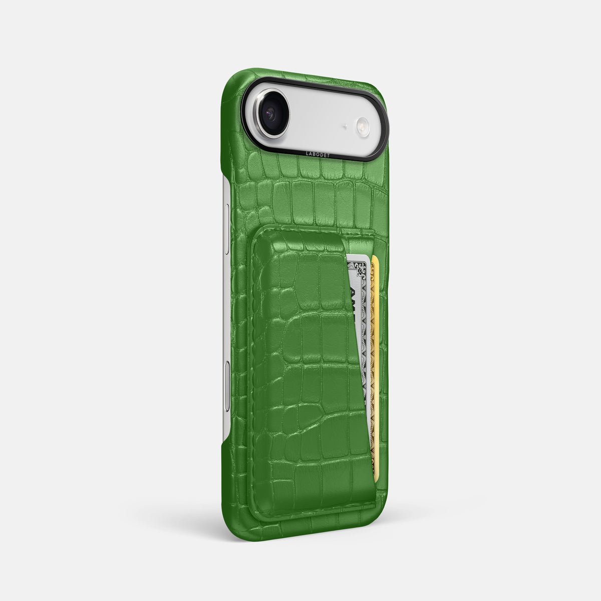 Double Card Case For iPhone 17 Air In Alligator -2 | Apple-Green-Black