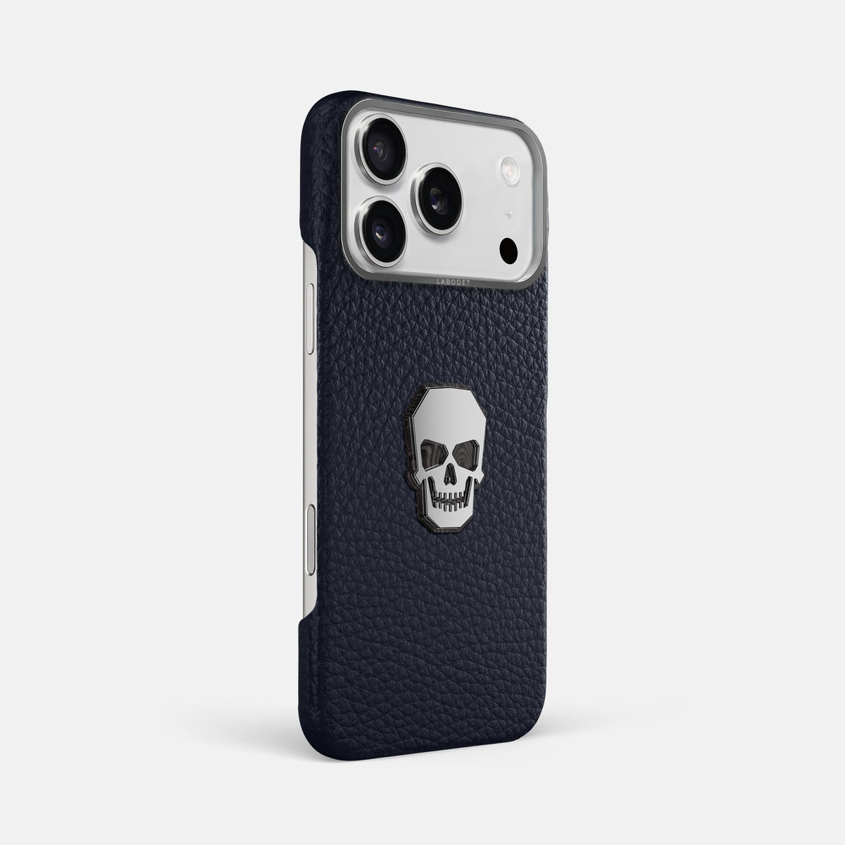 Classic Case With Titanium Skull For iPhone 18 Pro Max In Calf -2 | Marine-Steel