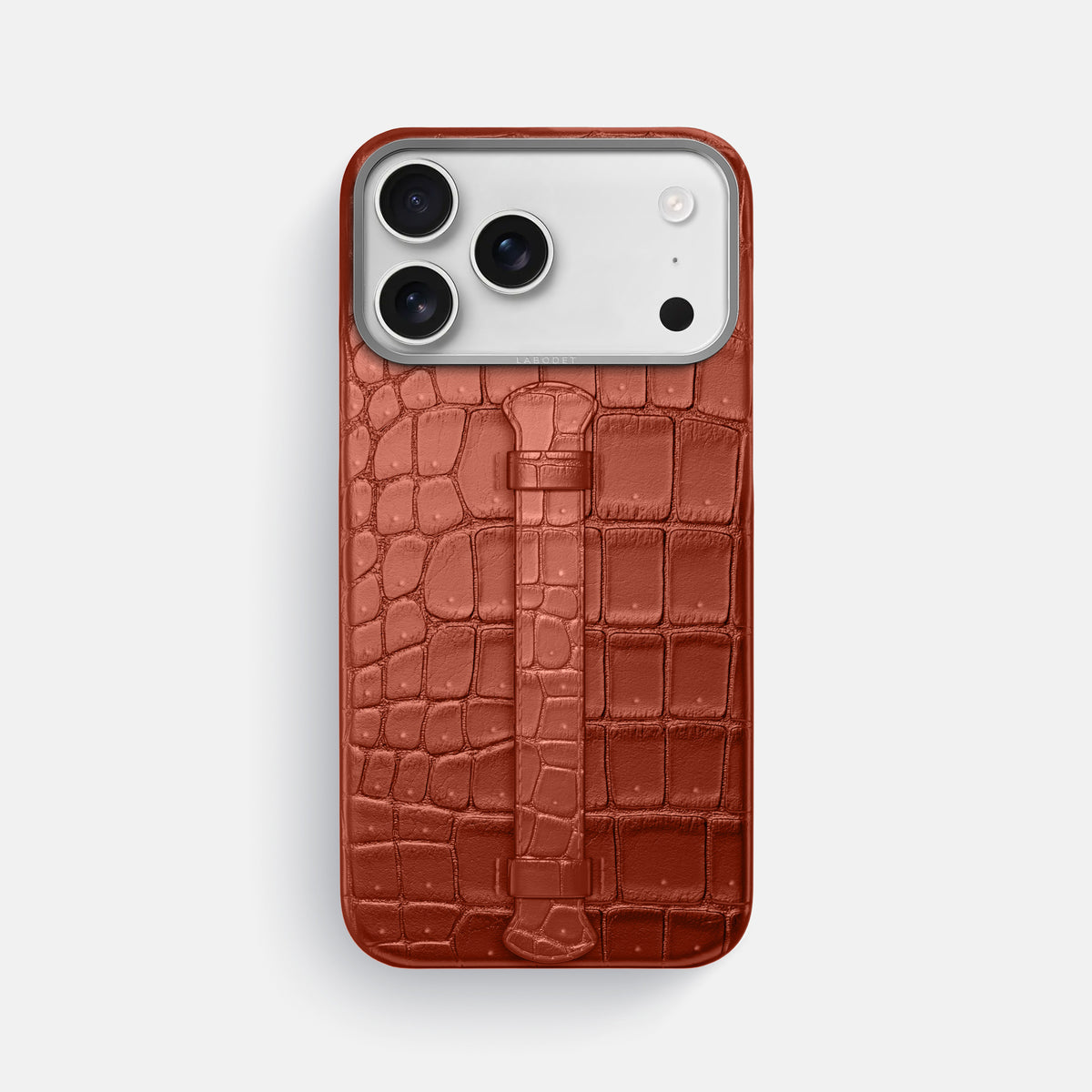 Center Handle For iPhone 17 Pro Max In Porosus Crocodile -1 | Nuts-Steel