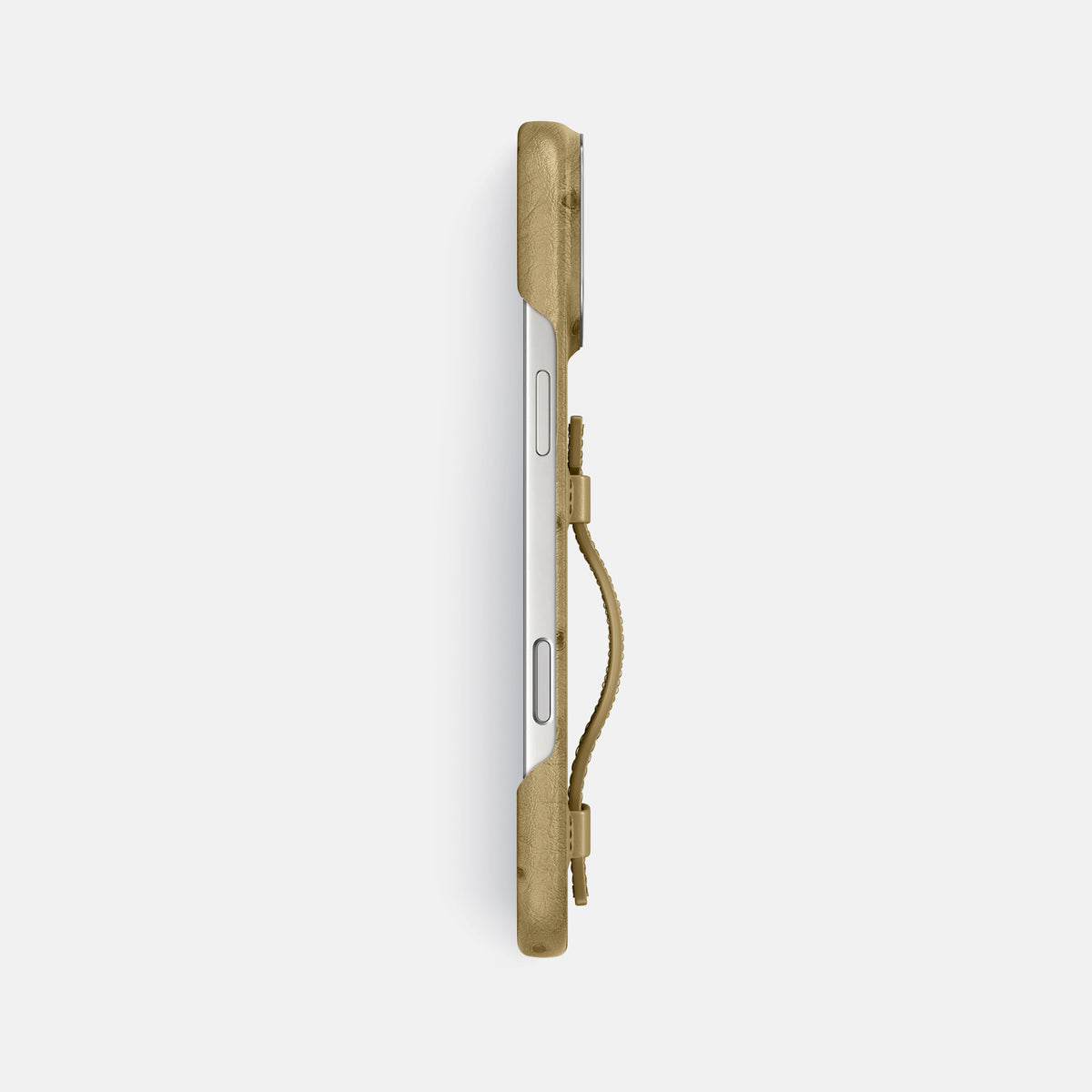 Handle Case For iPhone 17 Pro Max In Ostrich -3 | Desert-Sand-Steel