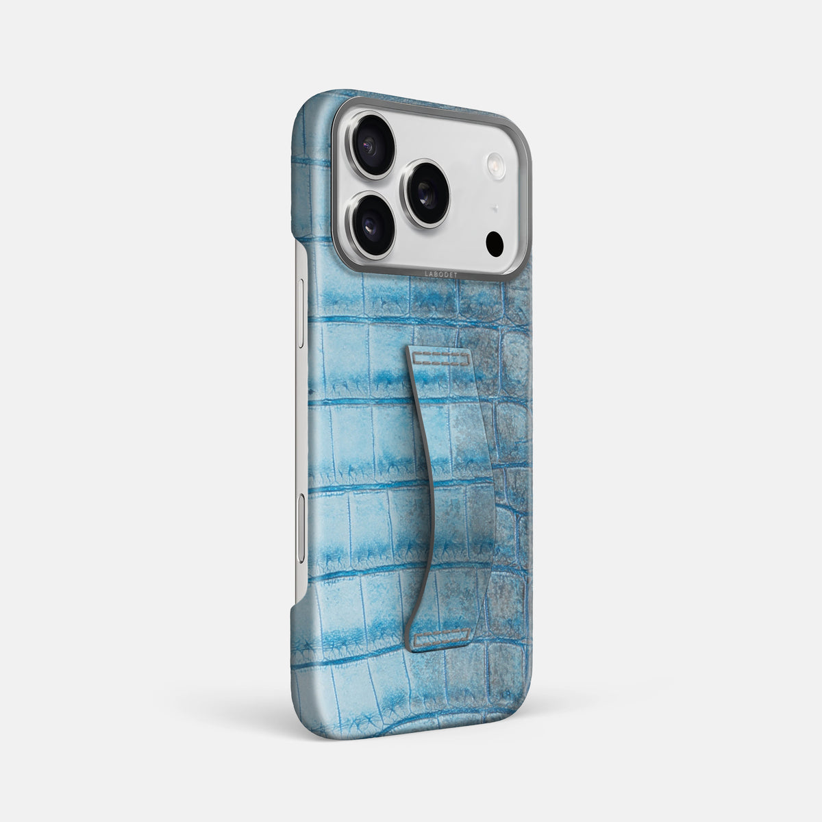 Finger Case For iPhone 17 Pro Max In Himalayan Crocodile -2 | Ice-Blue-Steel
