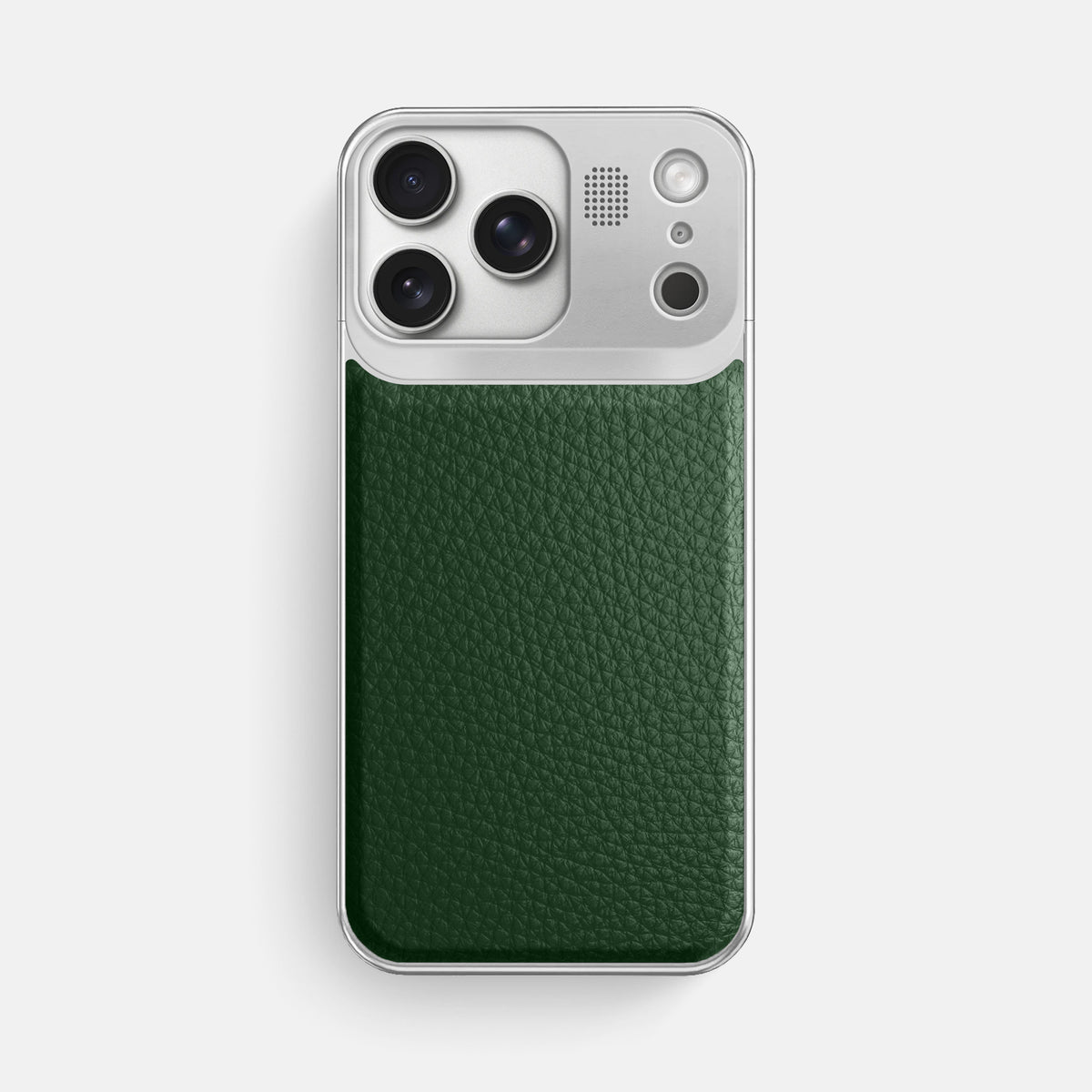 Metal Case For iPhone 17 Pro Max In Calf -1 | Dark-Green-Steel