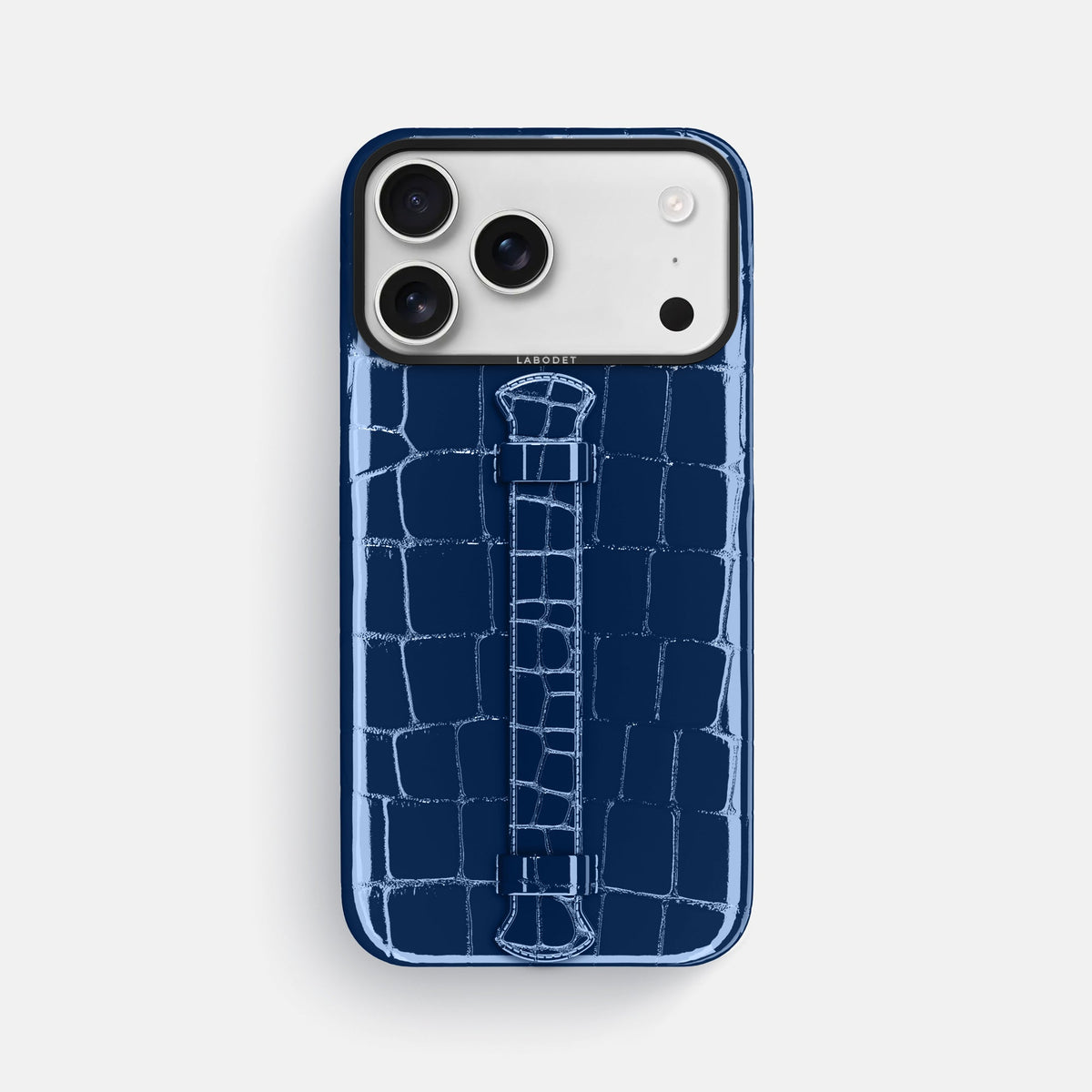 Center Handle For iPhone 18 Pro Max In Shiny Alligator -1 | Mediterranean-Black