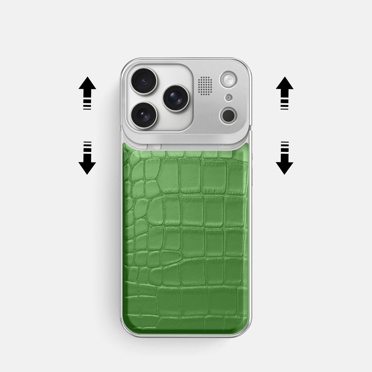 Metal Case For iPhone 17 Pro In Alligator -2 | Apple-Green-Steel