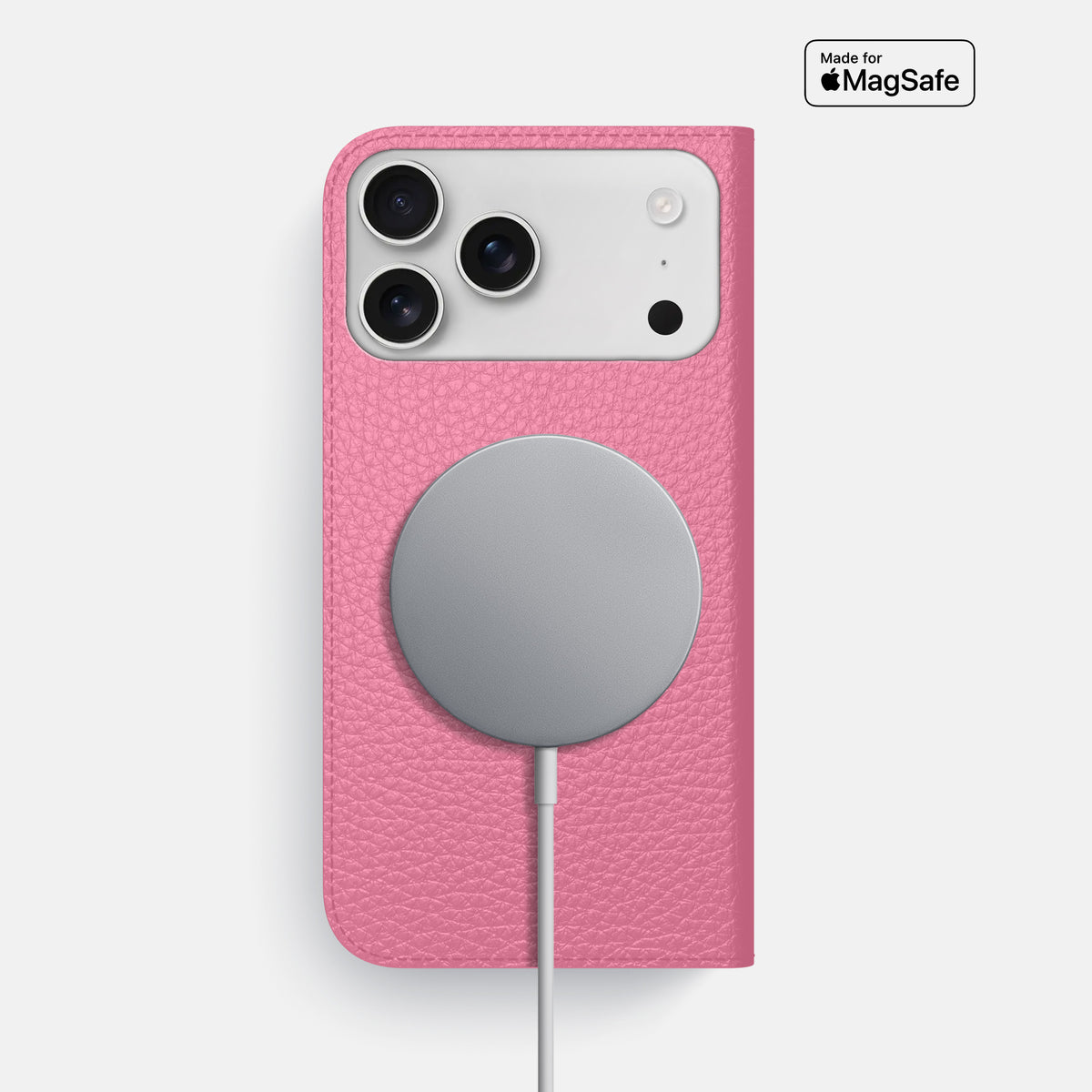 Folio Slim Case For iPhone 17 Pro Max In Calf -3 | Pink