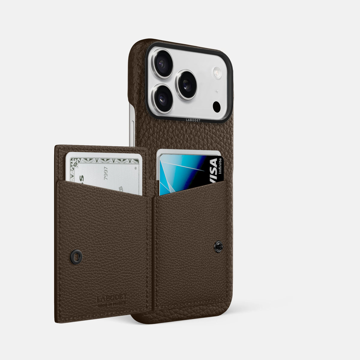 Bi-Fold Case For iPhone 18 Pro Max In Calf -2 | Dark-Brown-Black