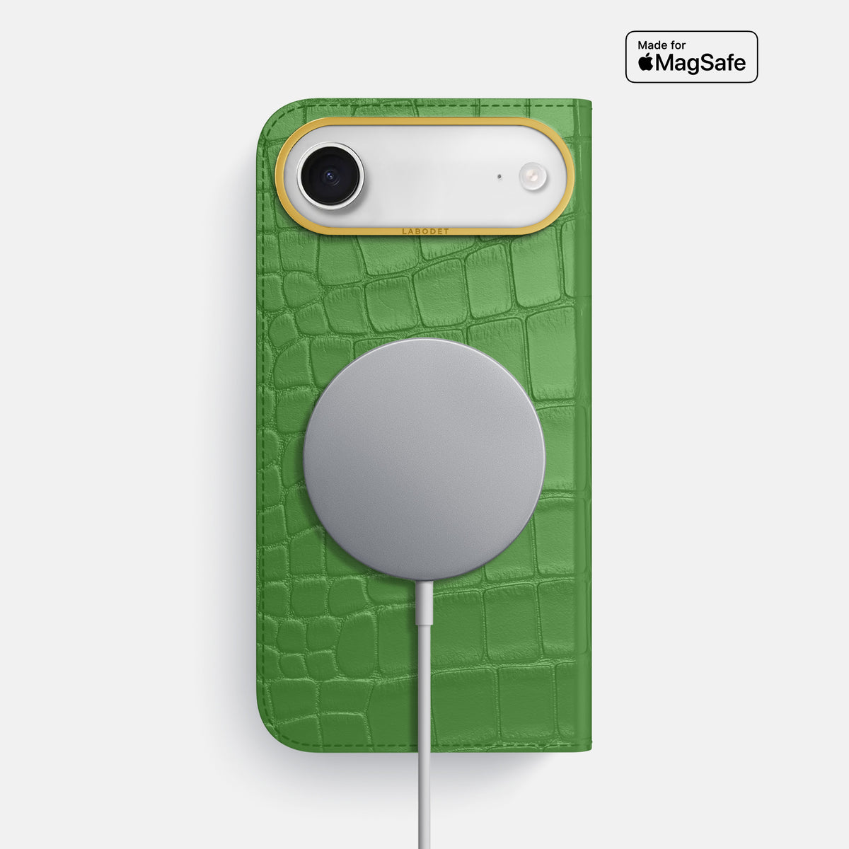 Folio Case For iPhone 17 Air In Alligator -3 | Apple-Green-Gold