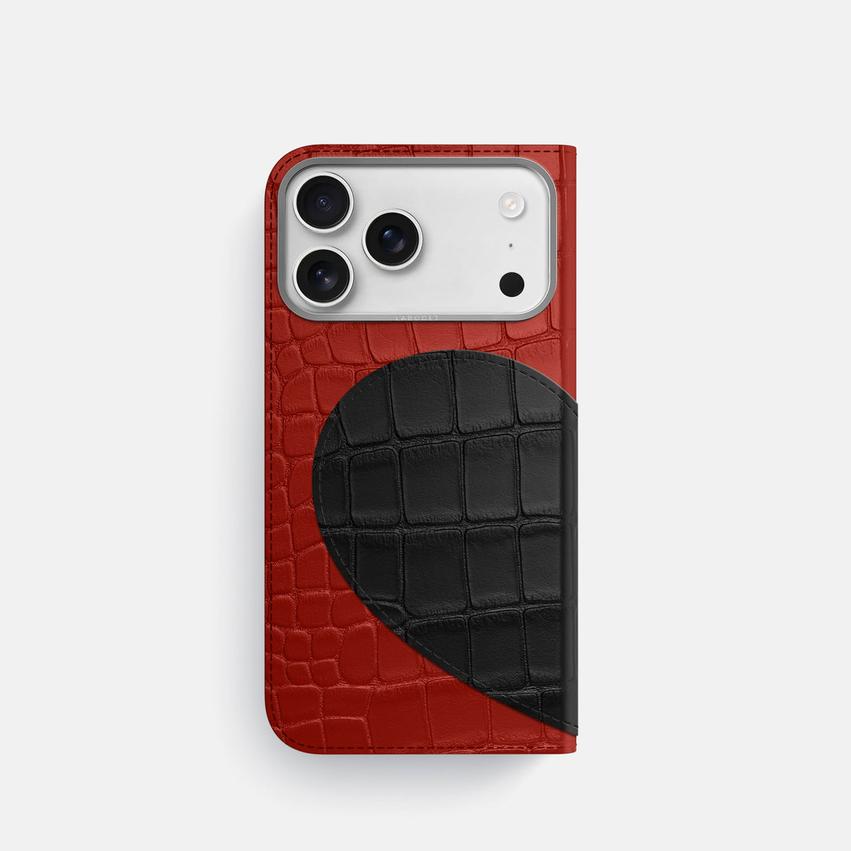 Folio Case With Heart For iPhone 18 Pro In Alligator -3 | Red-Steel