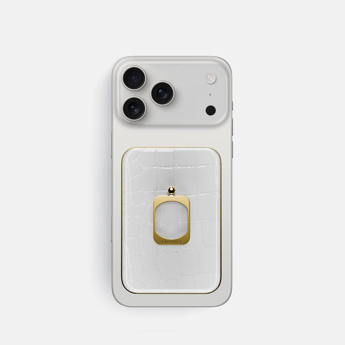 MagSafe Ring For iPhone 18 Pro In Shiny Alligator -2 | White-Gold
