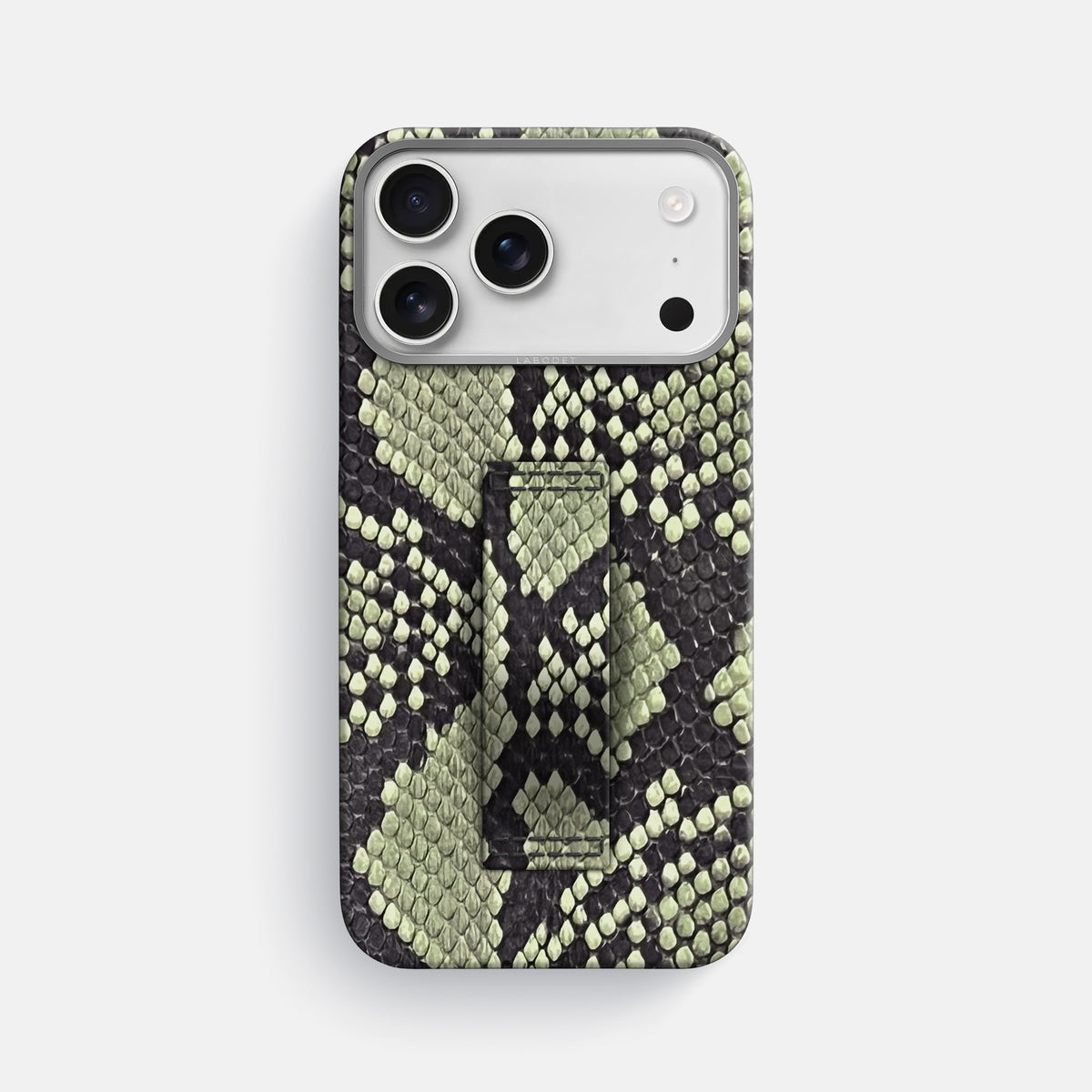Finger Case For iPhone 17 Pro Max In Deluxe Python -1 | Army-Green-Steel