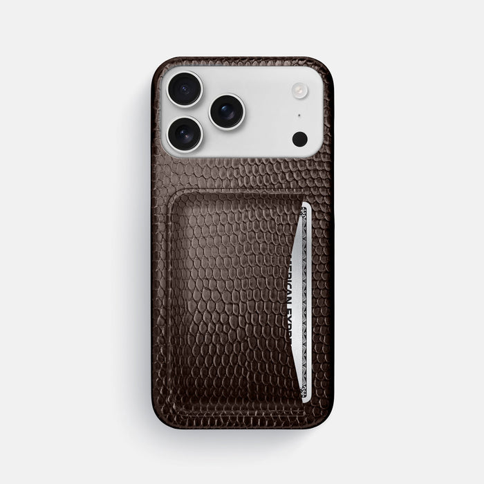 Slim Card Case For iPhone 18 Pro Max In Lizard -1 | Brown