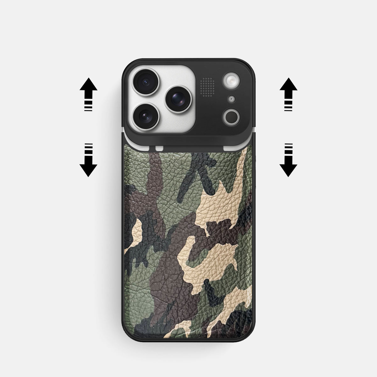 Metal Case For iPhone 17 Pro In Calf -2 | Camouflage-Black
