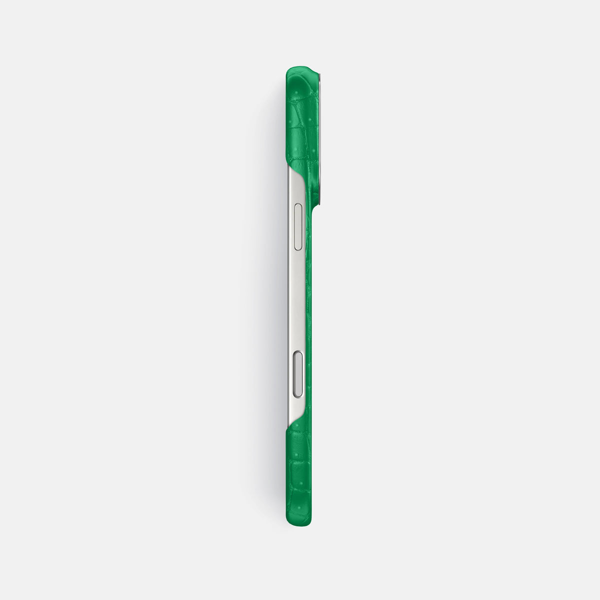 Classic Case For iPhone 17 Pro Max In Porosus Crocodile -3 | Cactus-Green-Steel