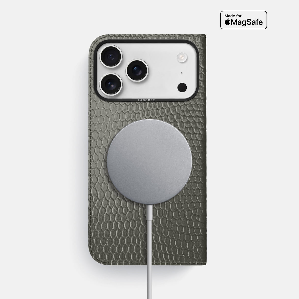 Folio Case For iPhone 18 Pro Max In Lizard -3 | Grey-Black