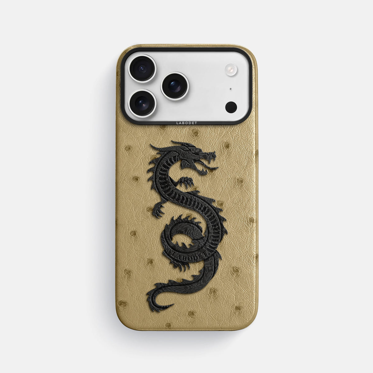 Classic Case With Carbon Dragon For iPhone 18 Pro Max In Ostrich -1 | Desert-Sand-Black