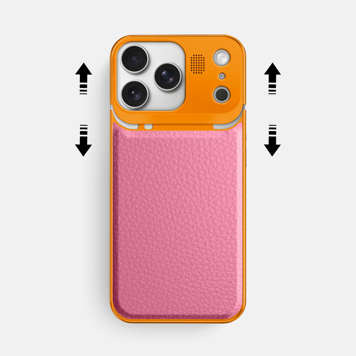 Metal Case For iPhone 17 Pro Max In Calf -2 | Pink-Orange