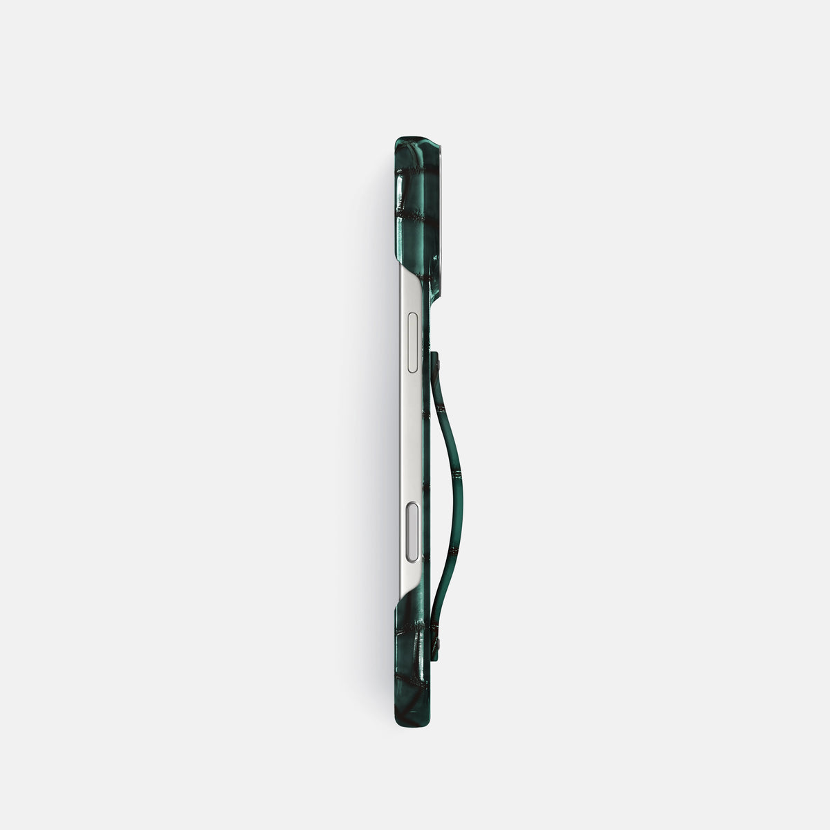 Finger Case For iPhone 17 Pro In Patina Alligator -3 | Green-Steel