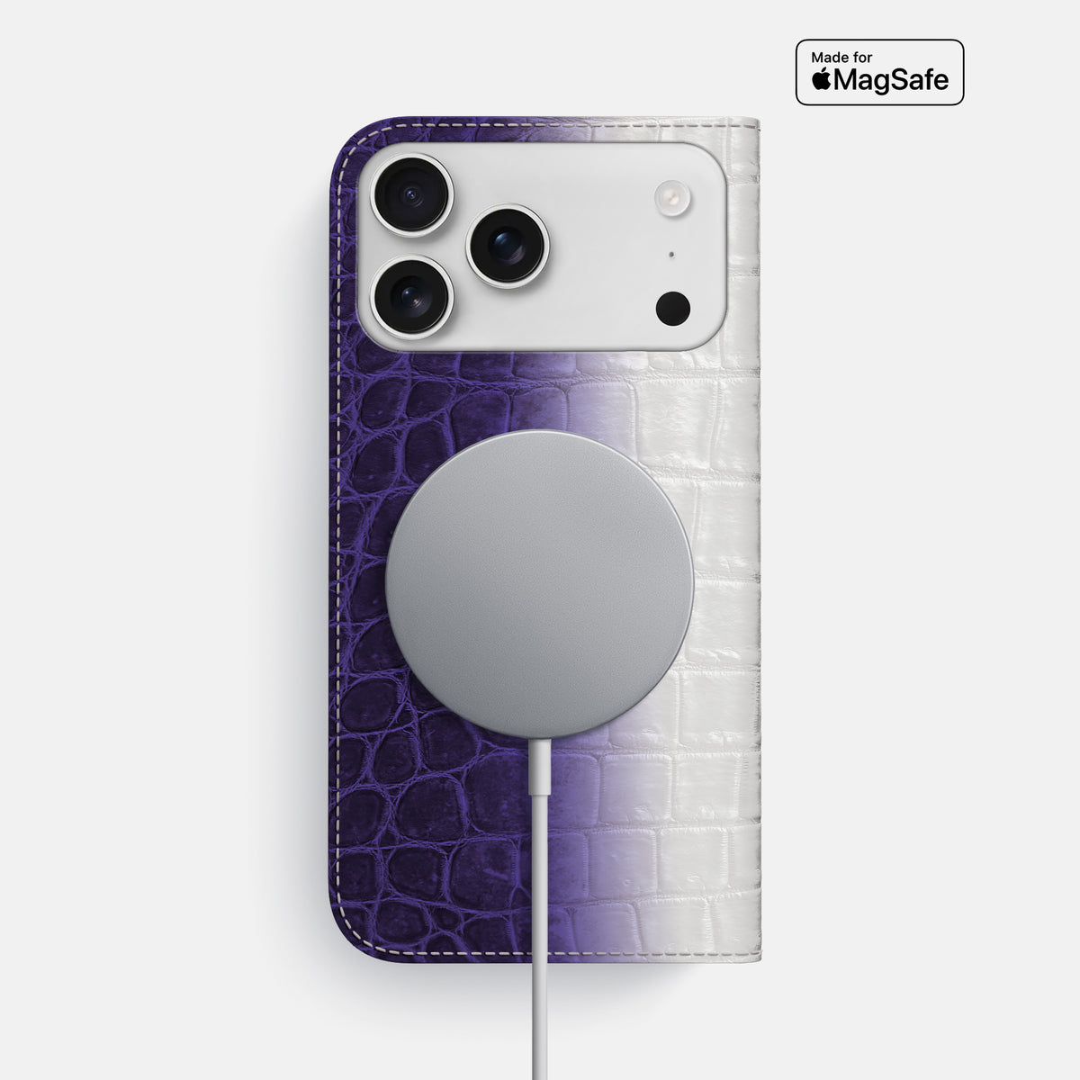 Folio Slim Case For iPhone 17 Pro Max In Himalayan Crocodile -3 | Purple