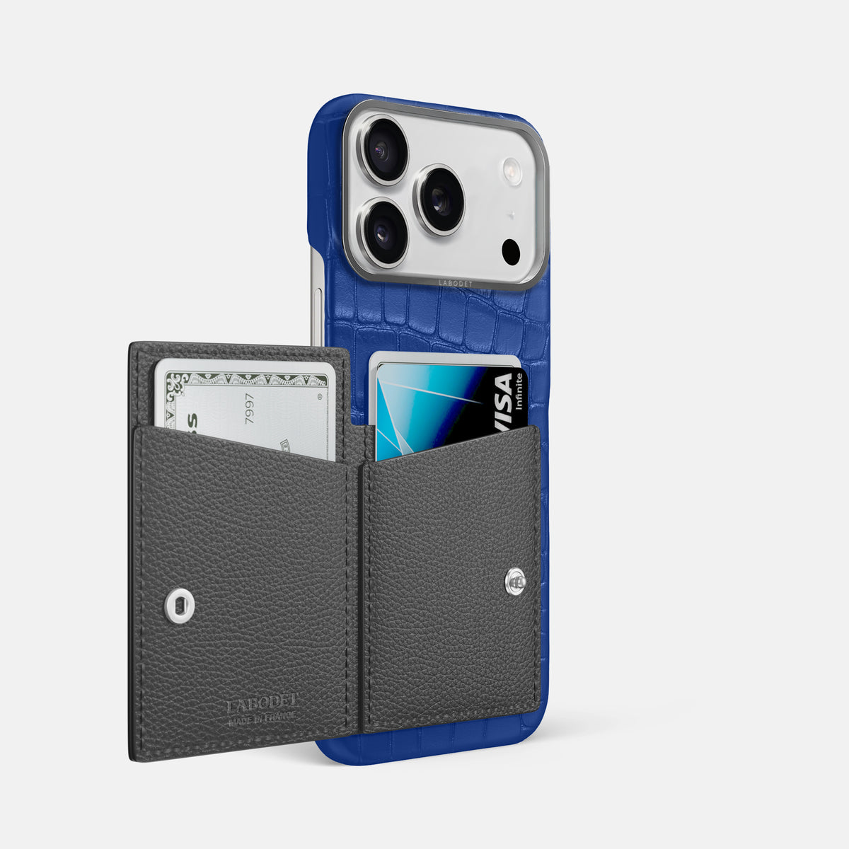 Bi-Fold Case For iPhone 17 Pro Max In Alligator -2 | Royal-Blue-Steel