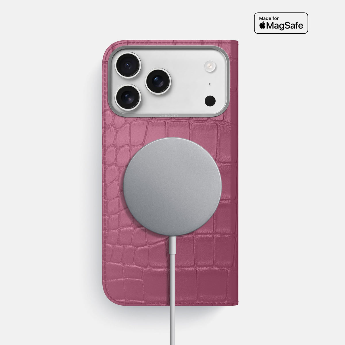 Folio Case For iPhone 18 Pro Max In Alligator -3 | Pink-Lagoon-Steel