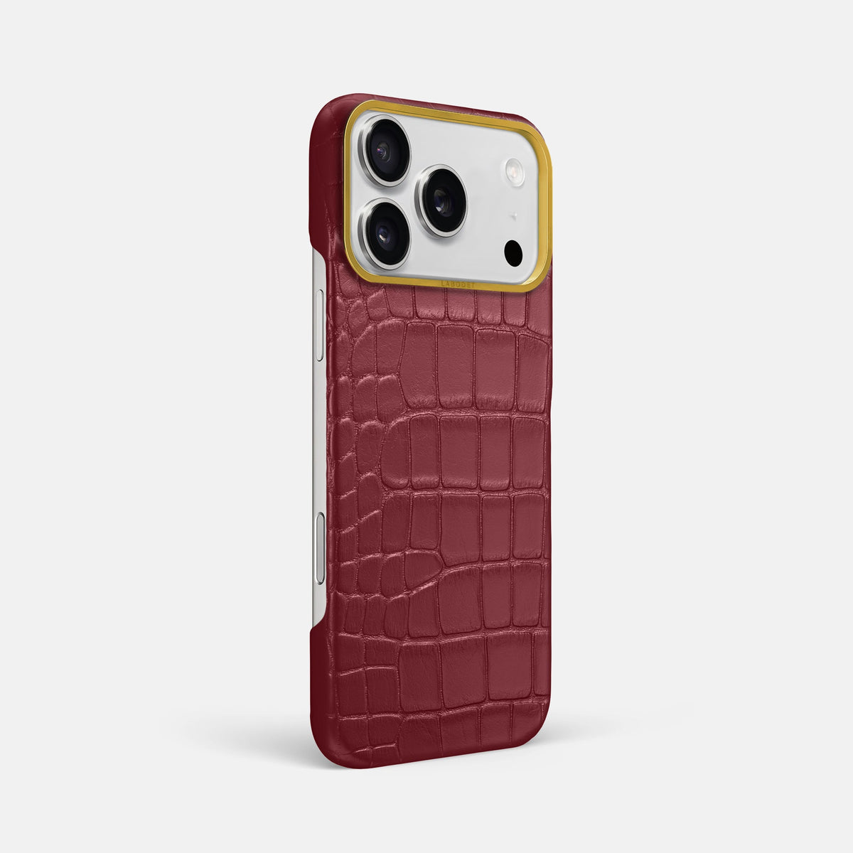 Classic Case For iPhone 18 Pro Max In Alligator -2 | Burgundy-Gold