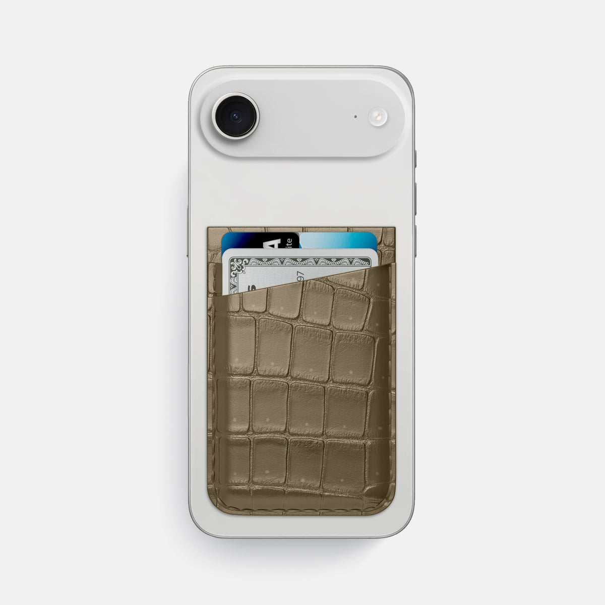MagSafe Wallet For iPhone 17 Air In Porosus Crocodile -1 | Kaki-Green