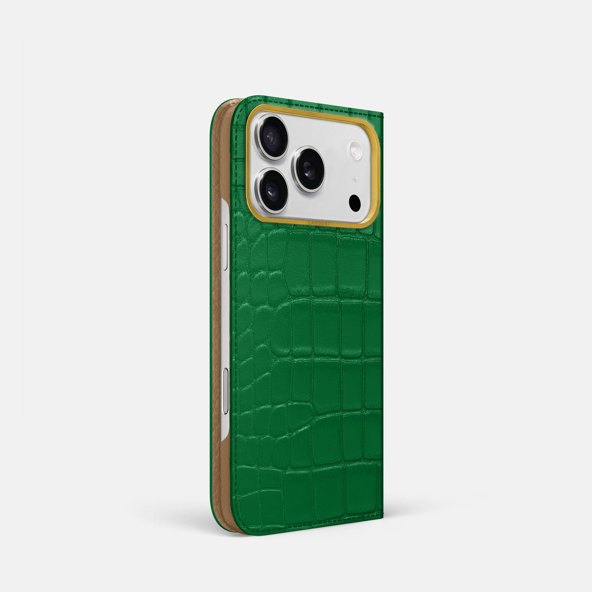 Folio Case For iPhone 18 Pro In Alligator -1 | Forest-Green-Gold