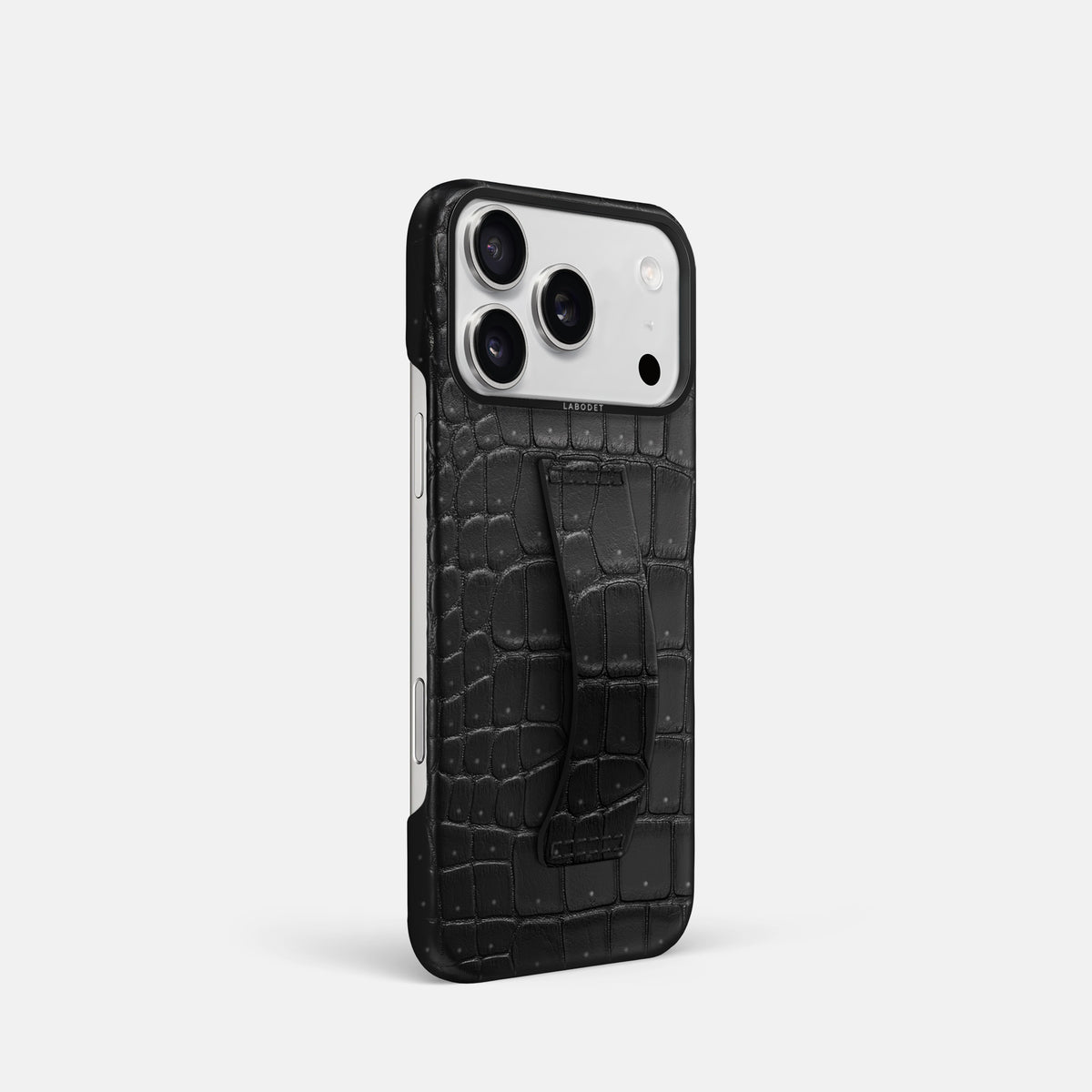 Finger Case For iPhone 17 Pro In Porosus Crocodile -2 | Black-Black