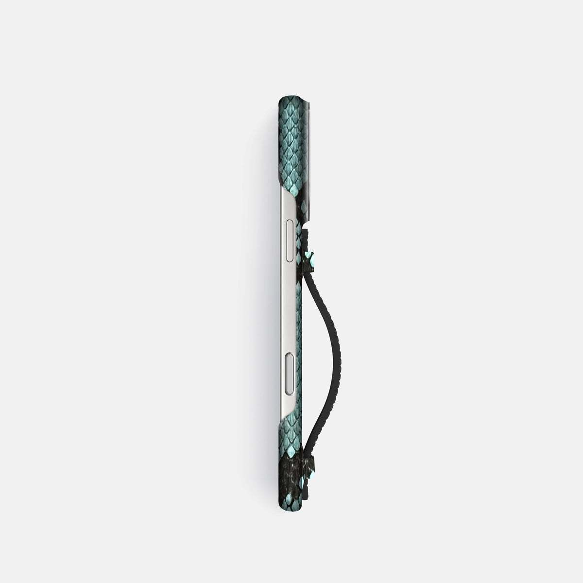 Center Handle For iPhone 18 Pro In Deluxe Python -2 | Blue-Lagoon-Steel