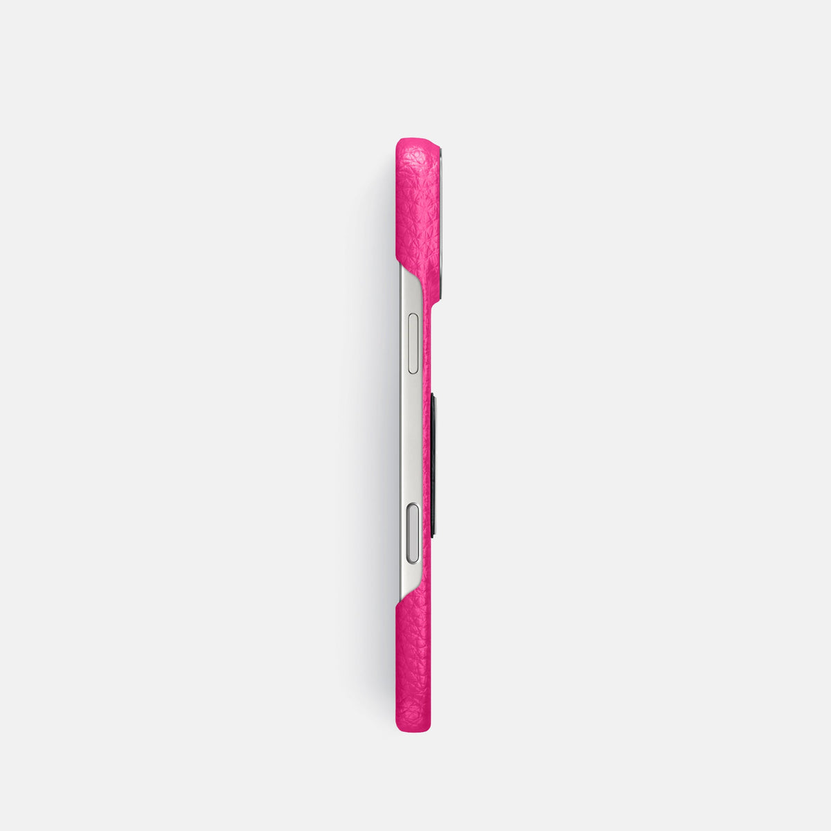 Classic Case With Titanium Skull For iPhone 18 Pro In Calf -3 | Magenta-Steel
