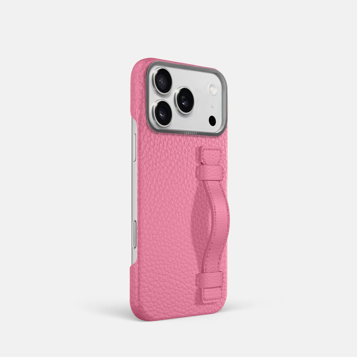 Handle Case For iPhone 18 Pro In Calf -2 | Pink-Steel