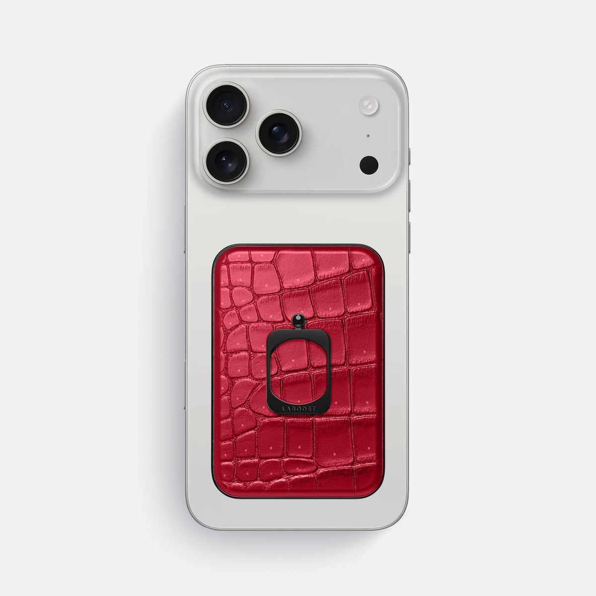 MagSafe Ring For iPhone 17 Pro Max In Porosus Crocodile -2 | Burgundy-Black