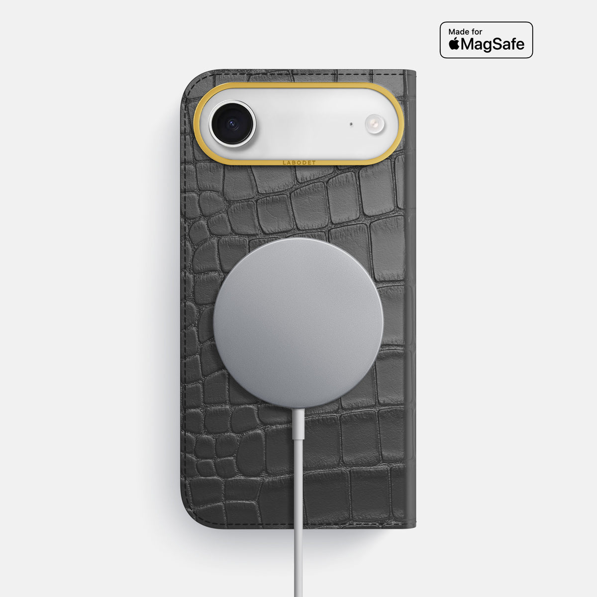 Folio Case For iPhone 17 Air In Alligator -3 | Grey-Gold