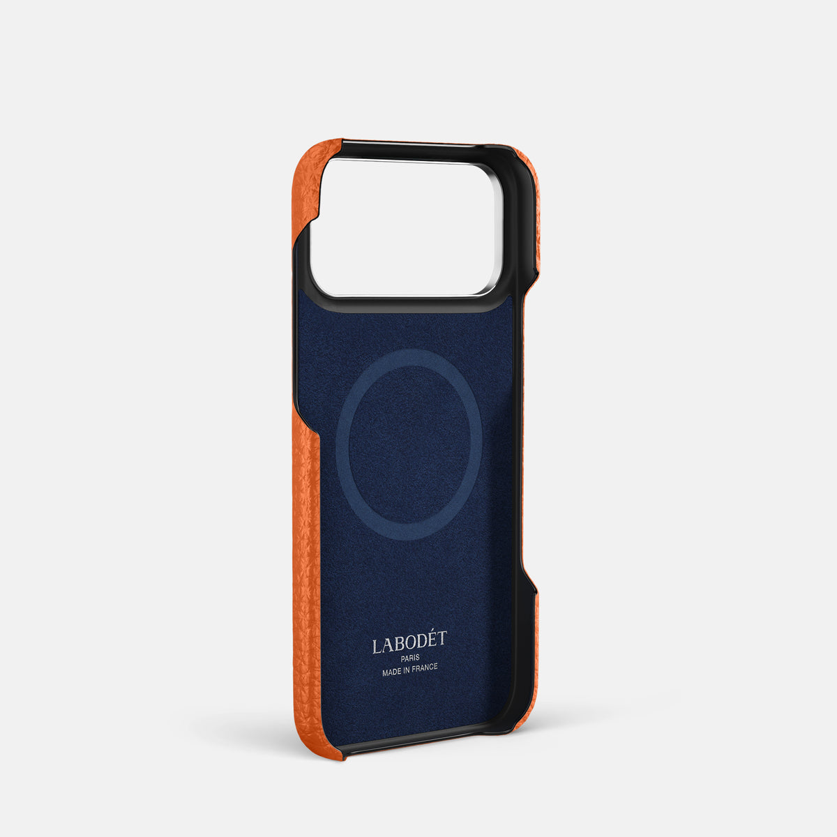 Center Handle For iPhone 17 Pro In Calf -3 | Orange-Steel