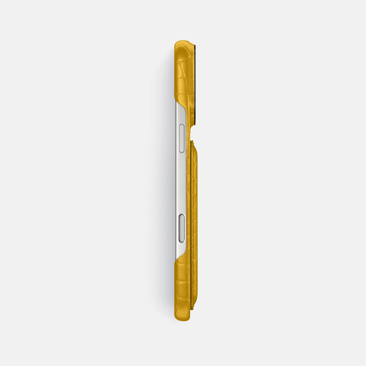 Double Card Case For iPhone 17 Pro Max In Alligator -3 | Yellow-Black