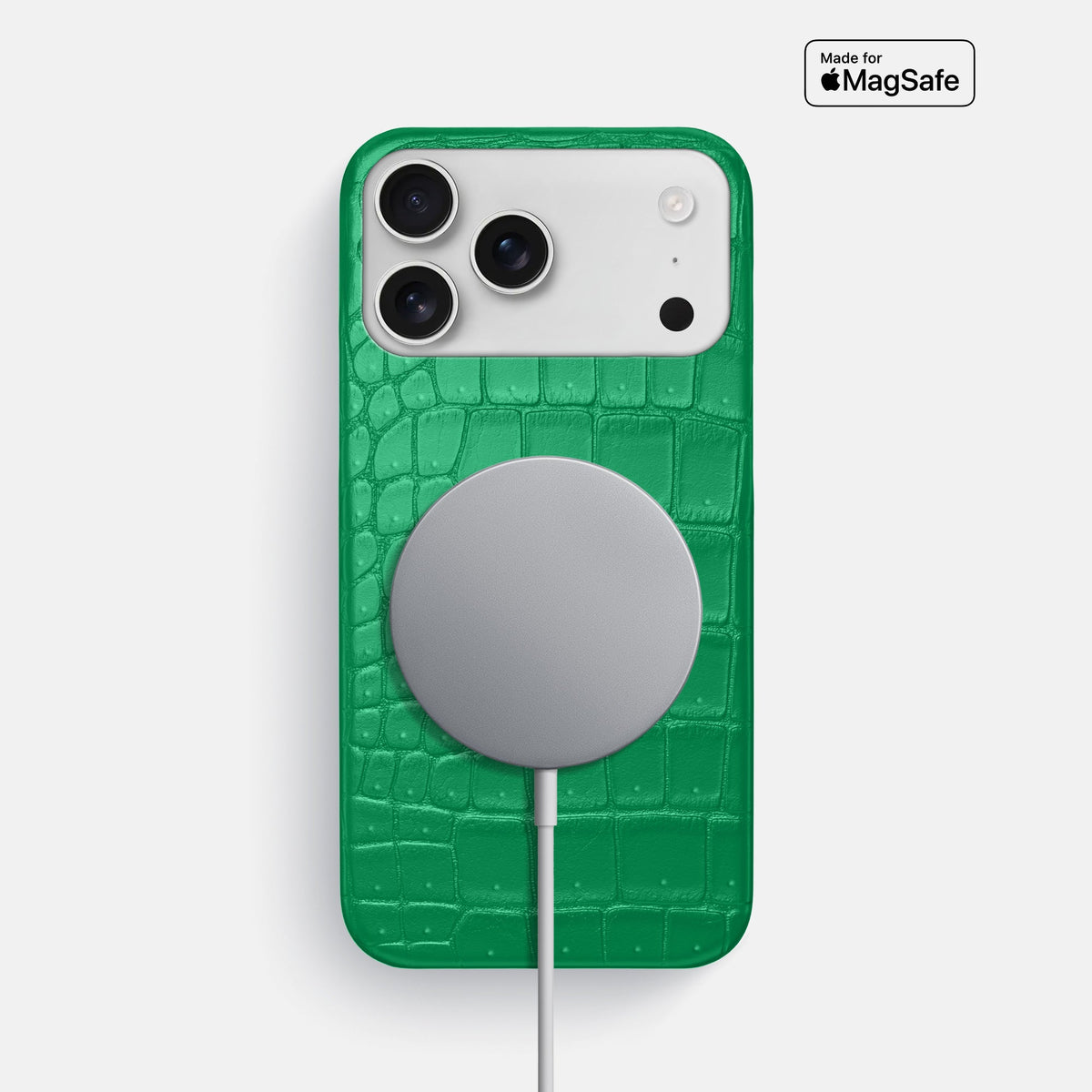 Slim Case For iPhone 18 Pro Max In Porosus Crocodile -5 | Cactus-Green