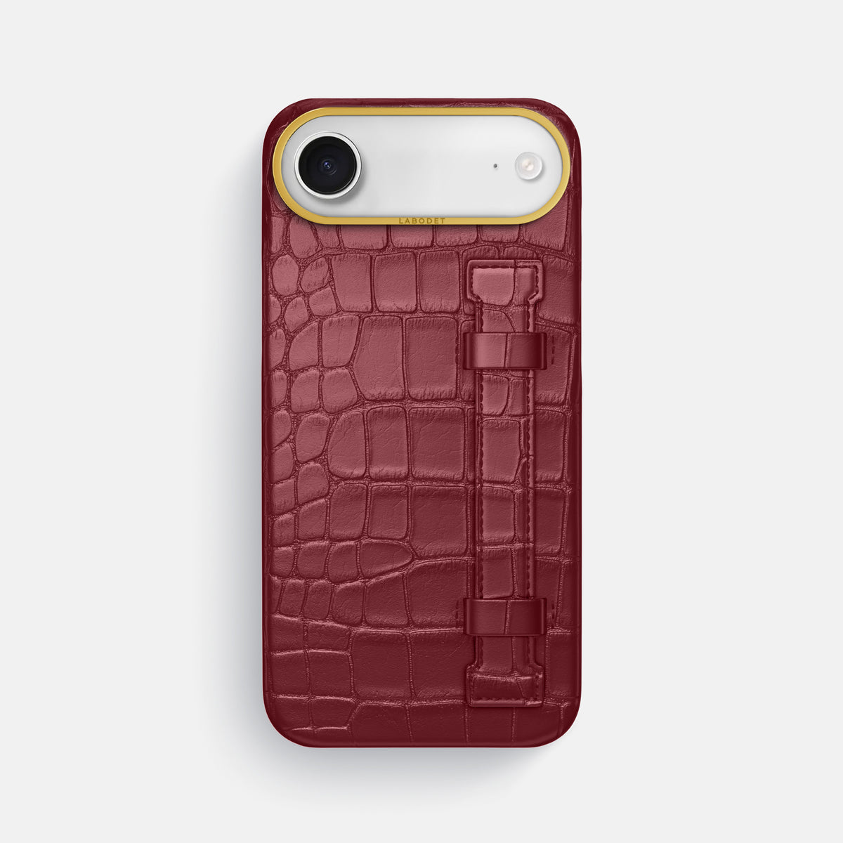 Handle Case For iPhone 17 Air In Alligator -1 | Burgundy-Gold