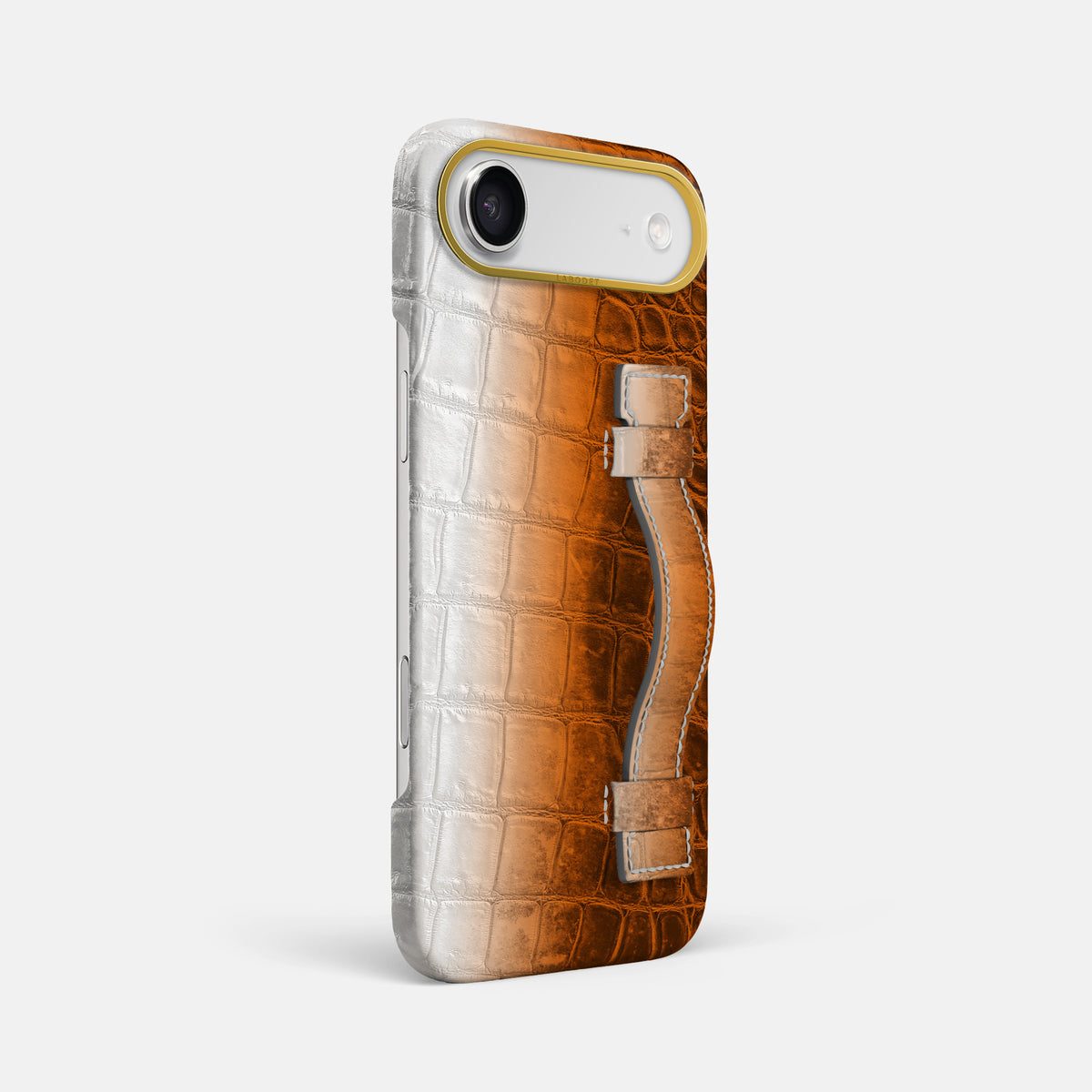 Handle Case For iPhone 17 Air In Himalayan Crocodile -2 | Orange-Gold