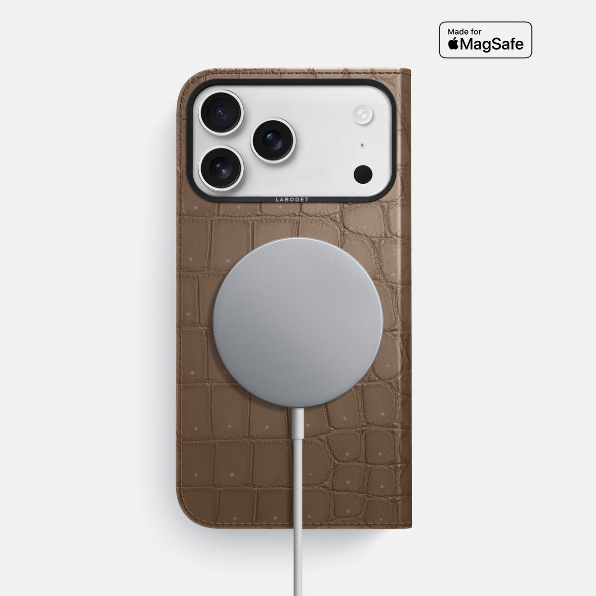 Folio Case For iPhone 17 Pro Max In Porosus Crocodile -3 | Fur-Brown-Black