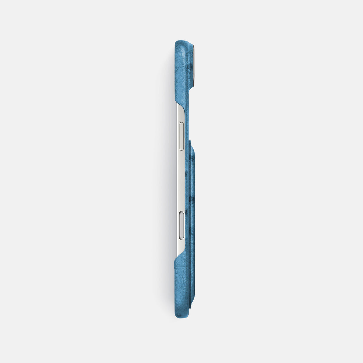 Double Card Case For iPhone 17 Air In Ostrich -3 | Blue-Jeans-Steel