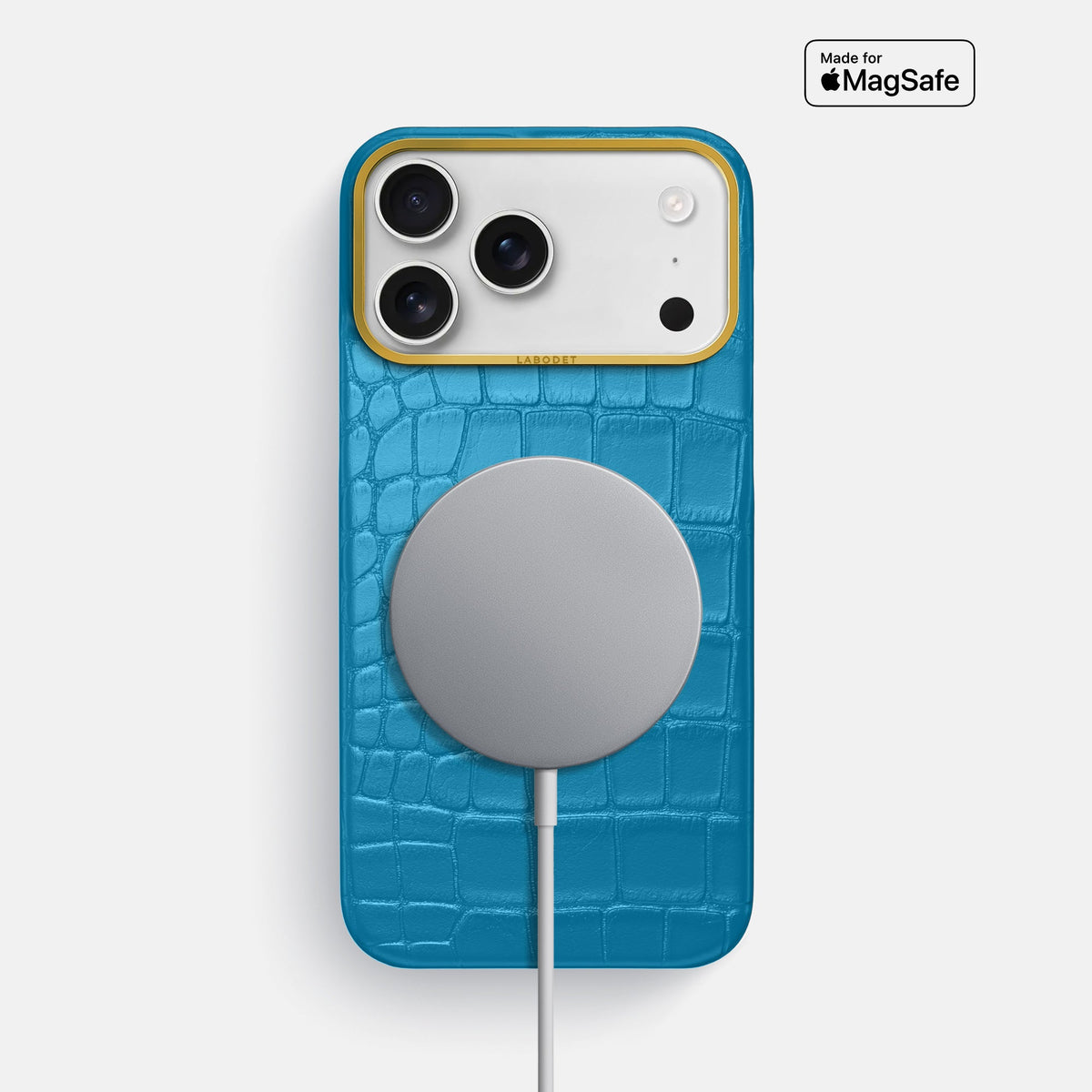 Classic Case For iPhone 18 Pro Max In Alligator -5 | Curaçao-Blue-Gold