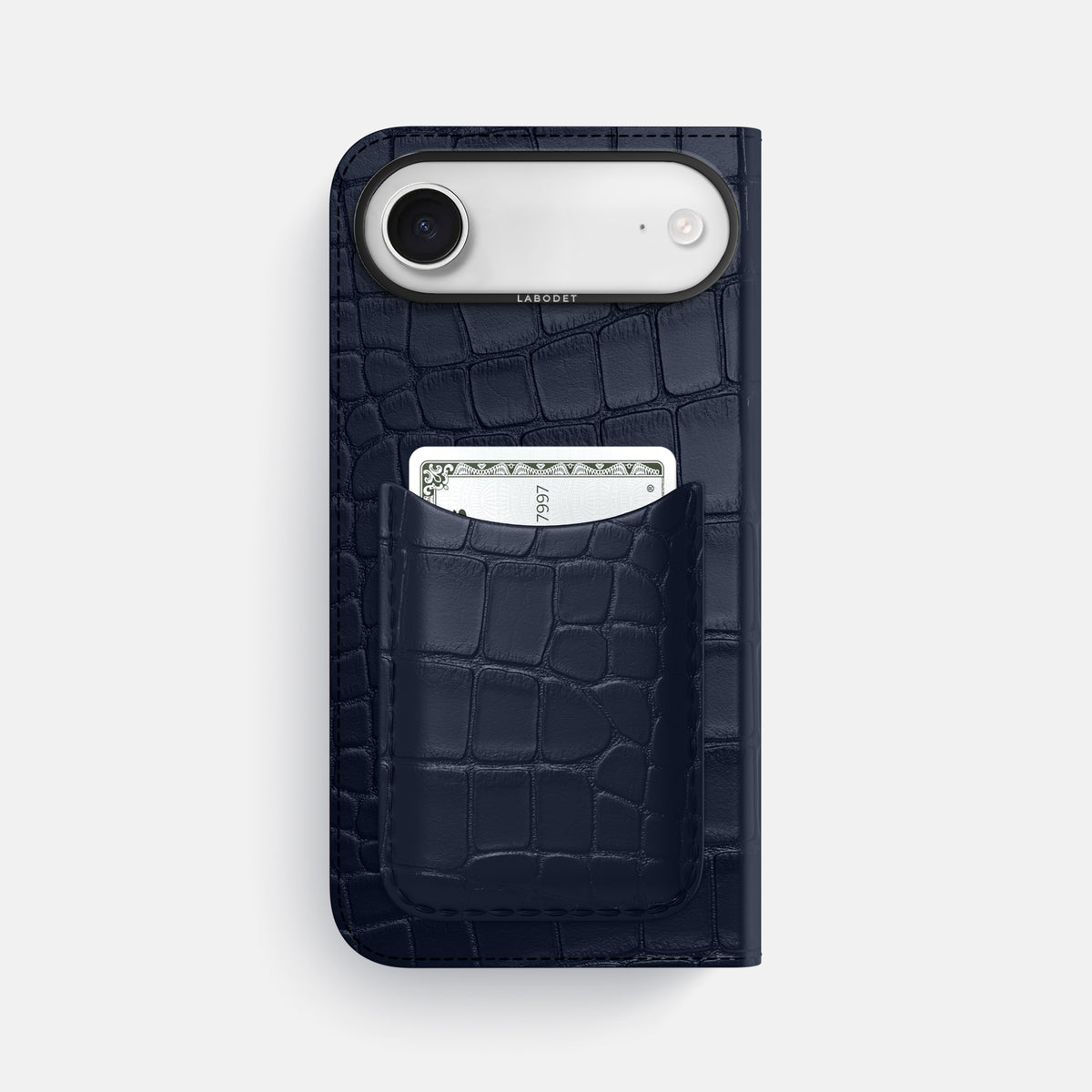 Folio Case with Card For iPhone 17 Air In Alligator -3 | Navy-Blue-Black