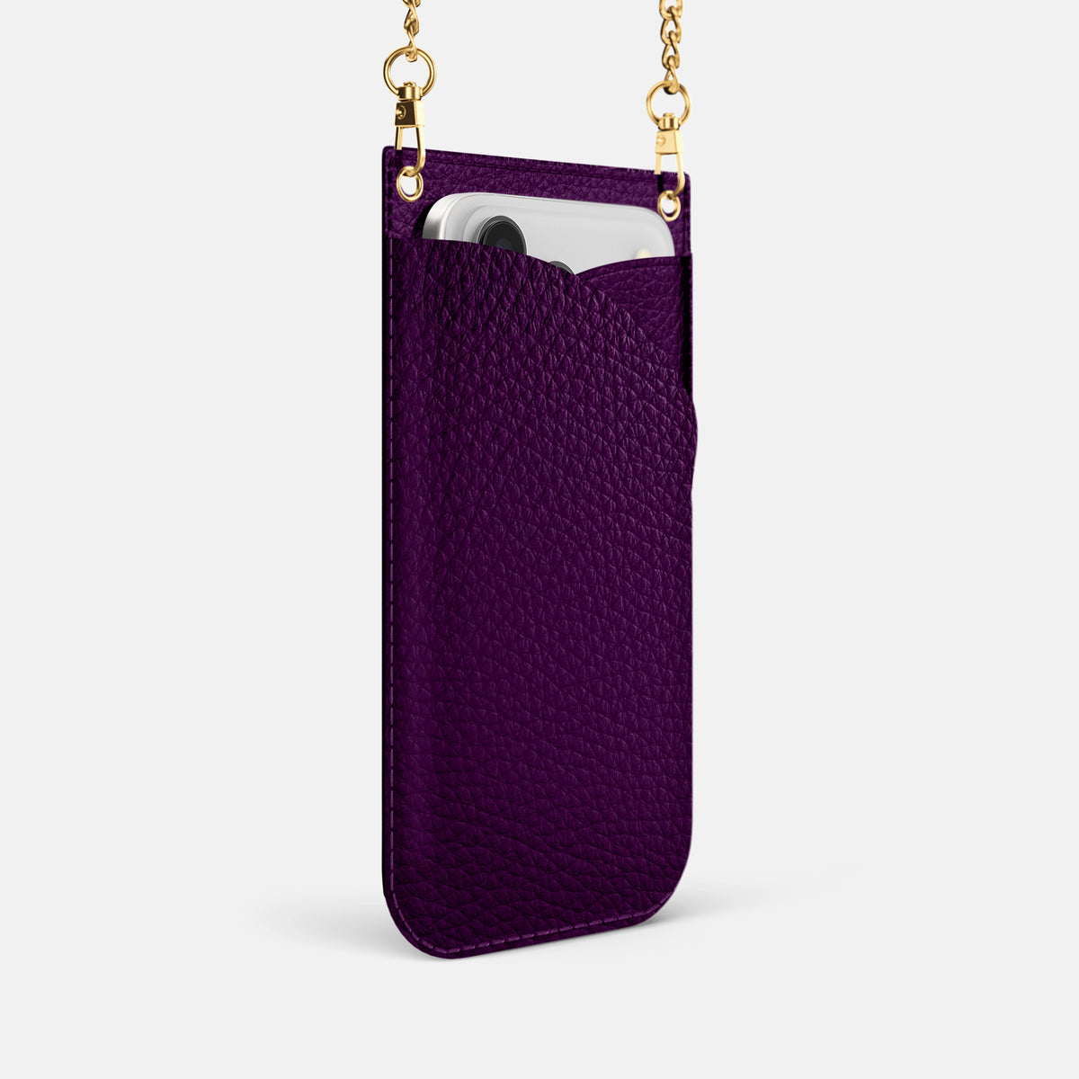 Crossbody Bag For iPhone 17 Pro In Calf -2 | Violet-Gold