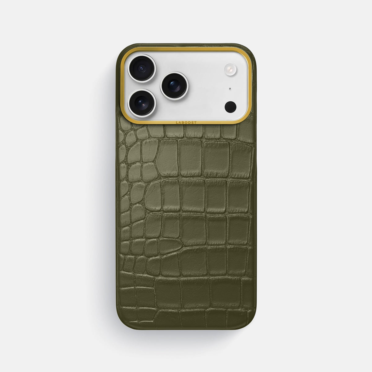 Classic Case For iPhone 18 Pro Max In Alligator -1 | Kaki-Green-Gold