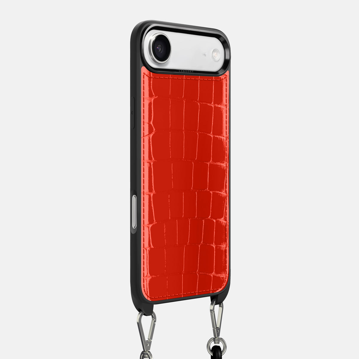 Crossbody Sport Case For iPhone 17 Air In Shiny Alligator -2 | Coral-Orange