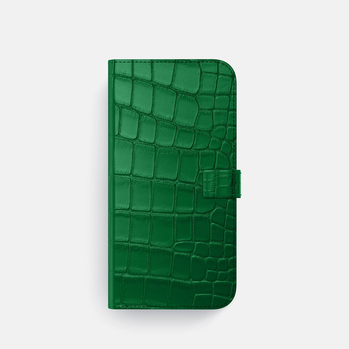 Folio Case with Clasp For iPhone 18 Pro In Alligator -4 | Forest-Green-Black
